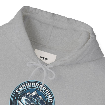 Snowboarding Hoodie – "Snowboarding Life" Graphic Pullover with Backboarder Illustration