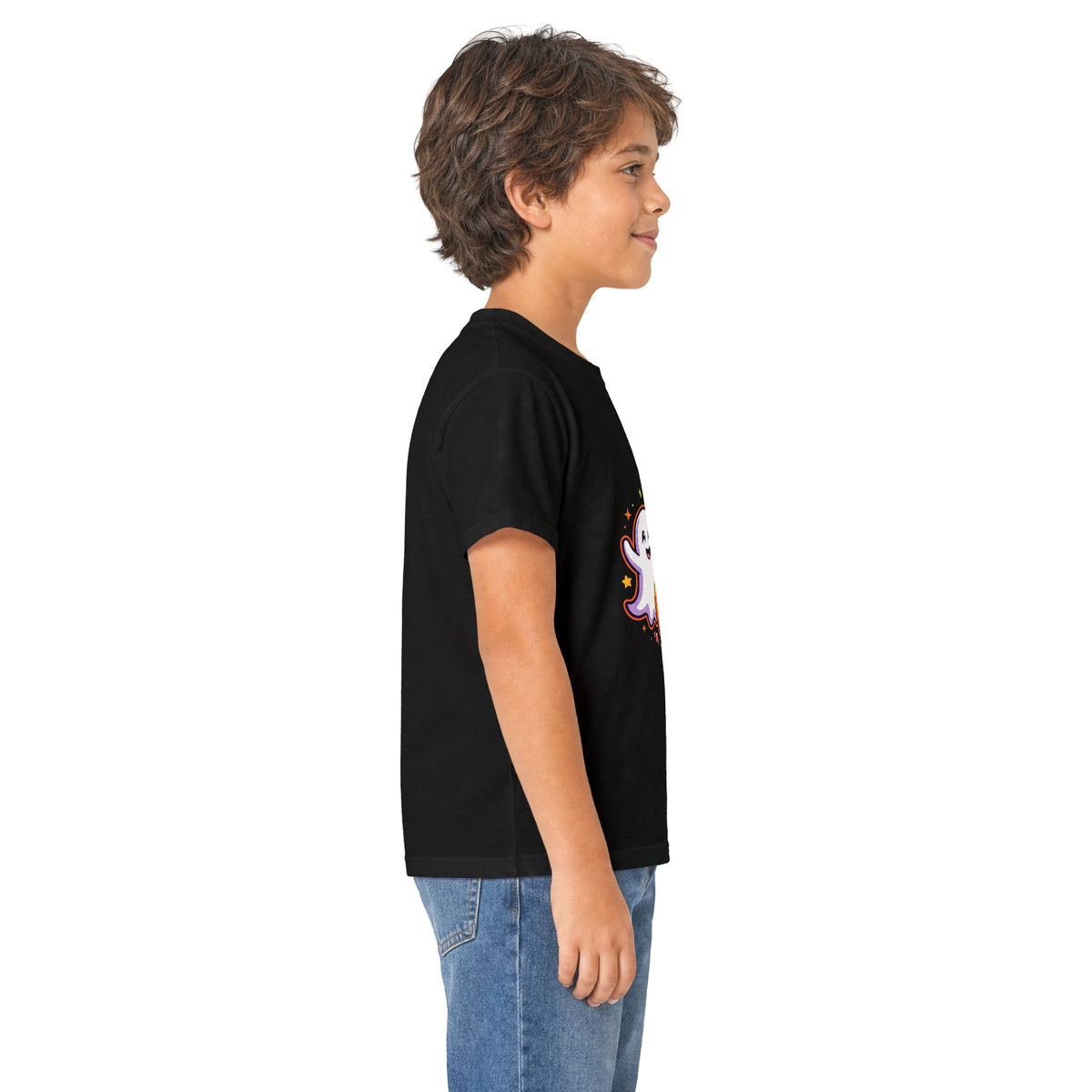 Kids Halloween Tee - Cute Ghost, Jack-O'-Lantern & Black Cat Shirt for Children