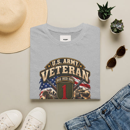 U.S. Army Veteran T-Shirt — "Big Red One" 1st Infantry Division Military Tribute