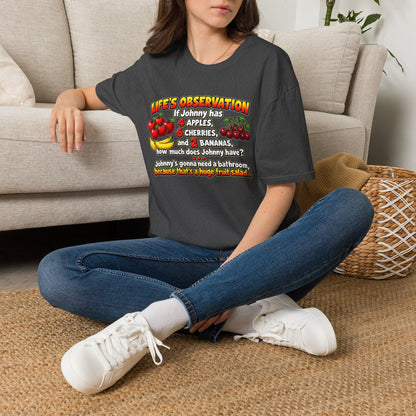 Life’s Observation Fruit Puzzle T-Shirt — Funny Johnny Math Joke Tee