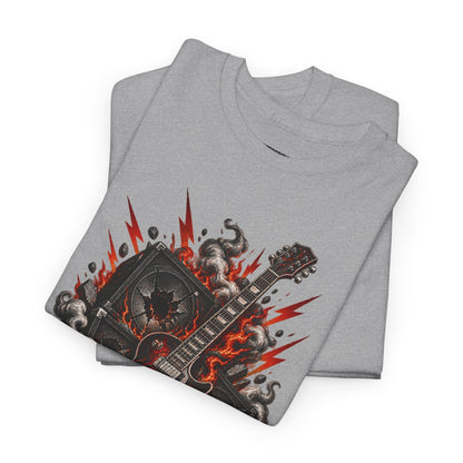 Electric Skull Guitar T‑Shirt — Rock & Metal Graphic Tee for Musicians and Fans