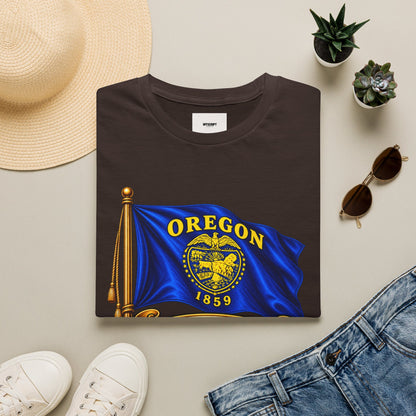 Oregon State Flag T-Shirt — 'Allis Volat Propria' Vintage Banner Tee