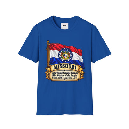 Missouri Flag T‑Shirt — State Seal & Motto Folded Flag Tee