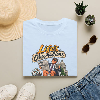 T-Shirt — "Life's Observations" Political Satire Tee ("Politicians Are Like Diapers" Design)