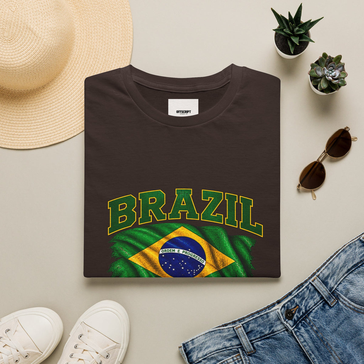 Brazil Flag T-Shirt — BRAZIL with Ordem e Progresso Graphic
