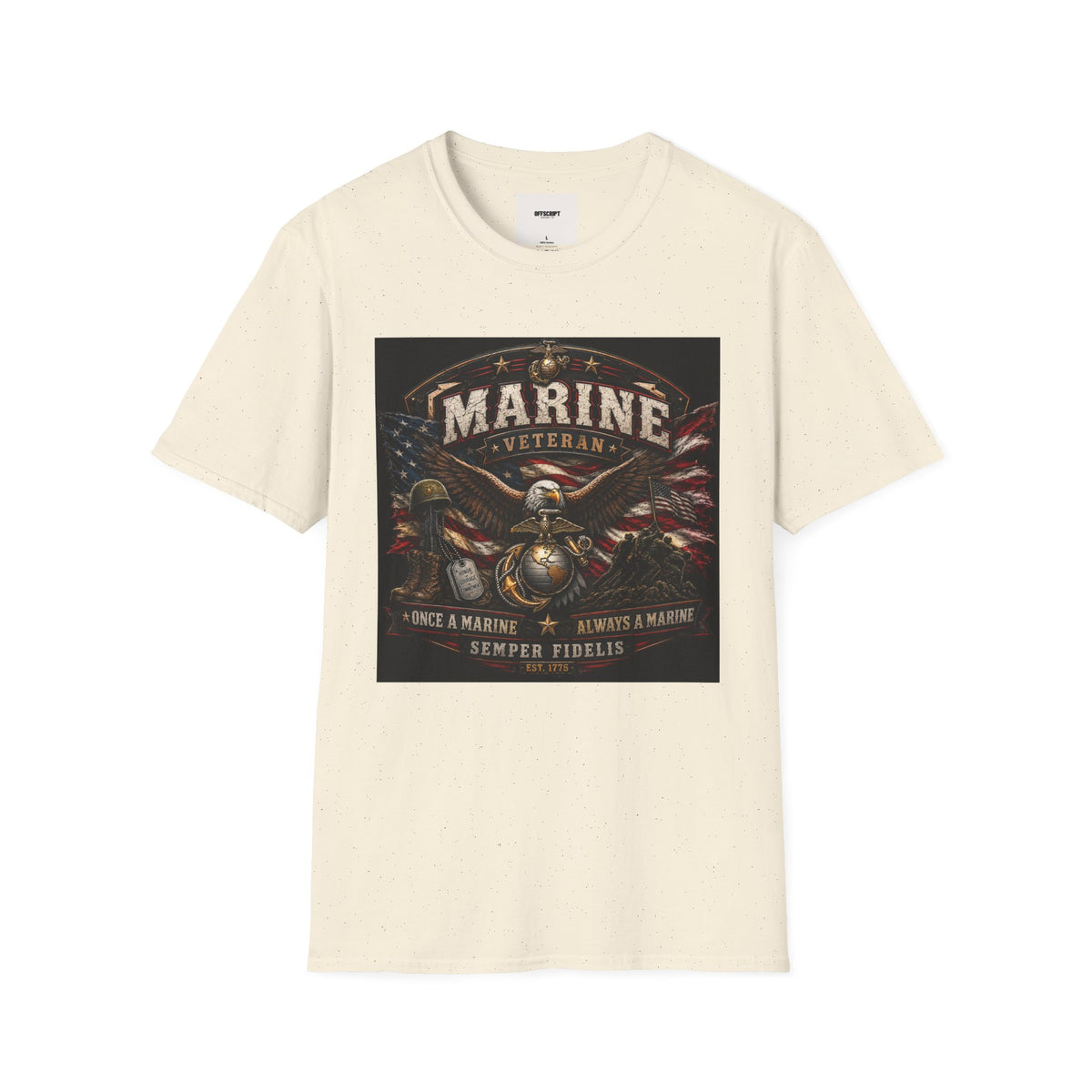 Marine Veteran T‑Shirt — Patriotic Eagle & American Flag Military Tribute