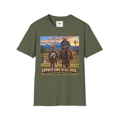 Cowboys Come in All Sizes T-Shirt — Father & Son Cowboy Western Tee