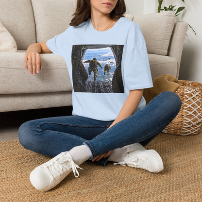 Parachute Jump Soldiers T-Shirt — Military Airborne Jump Photo Tee