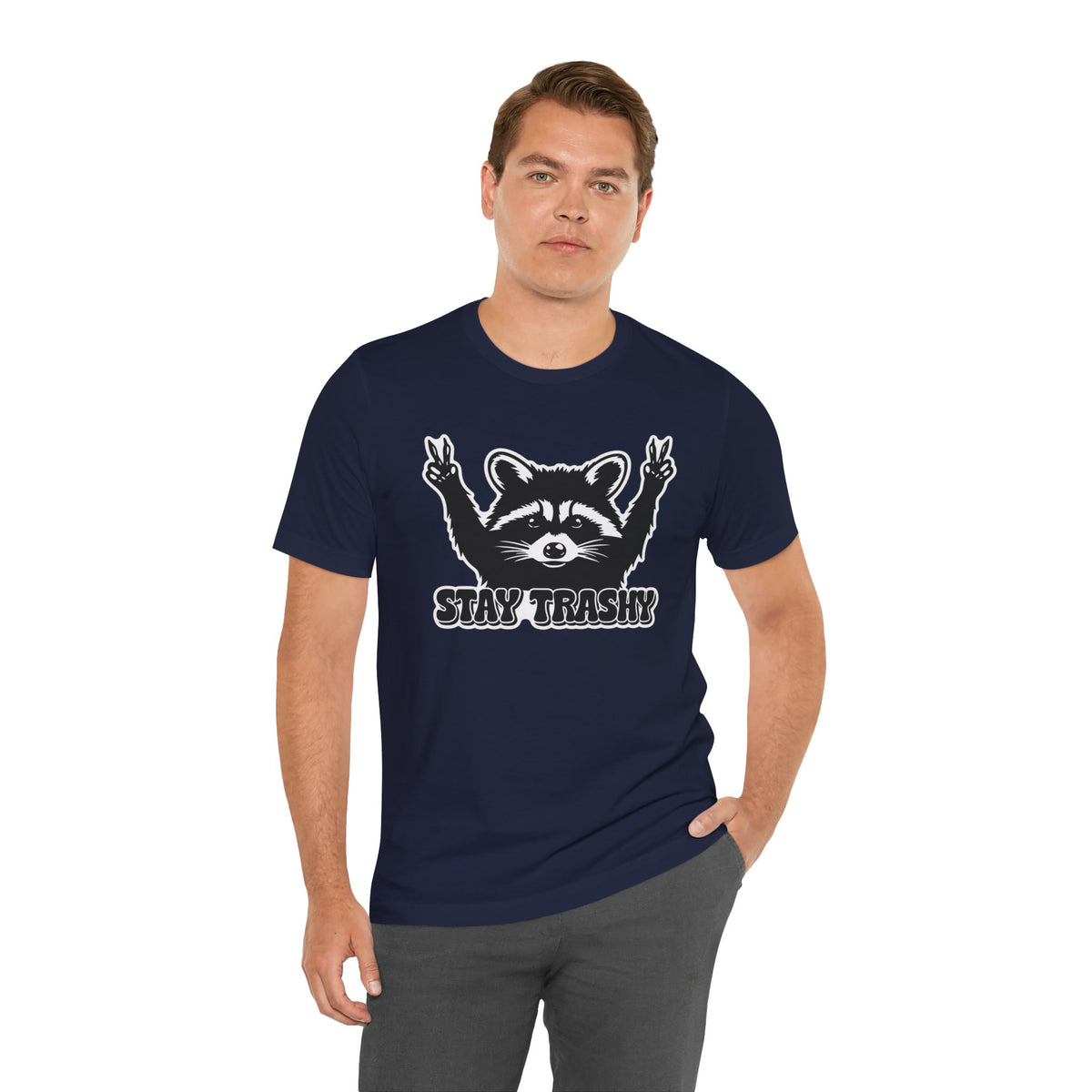 Stay Trashy Raccoon Graphic T-Shirt