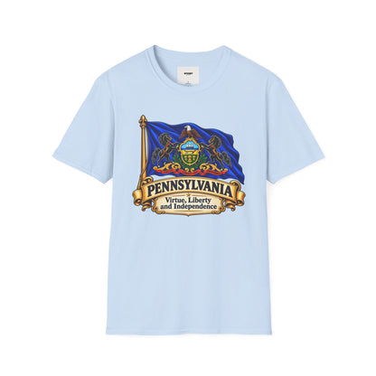 Pennsylvania Flag T‑Shirt — Vintage State Crest Tee