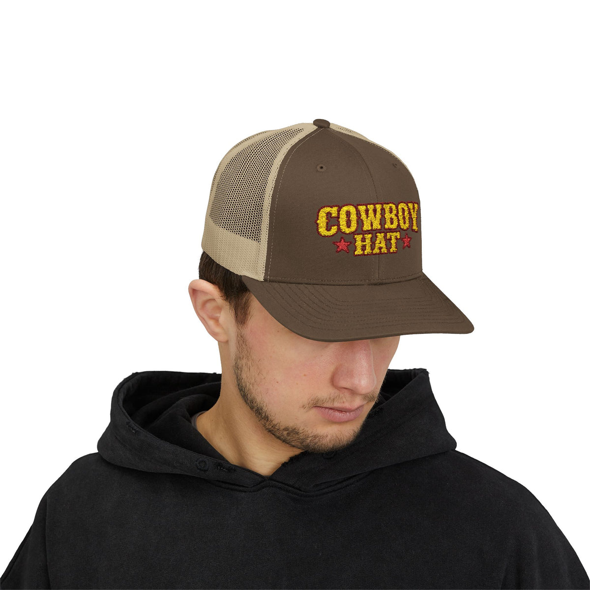Cowboy Hat Snapback Trucker Cap – Western Rodeo Mesh Back Hat