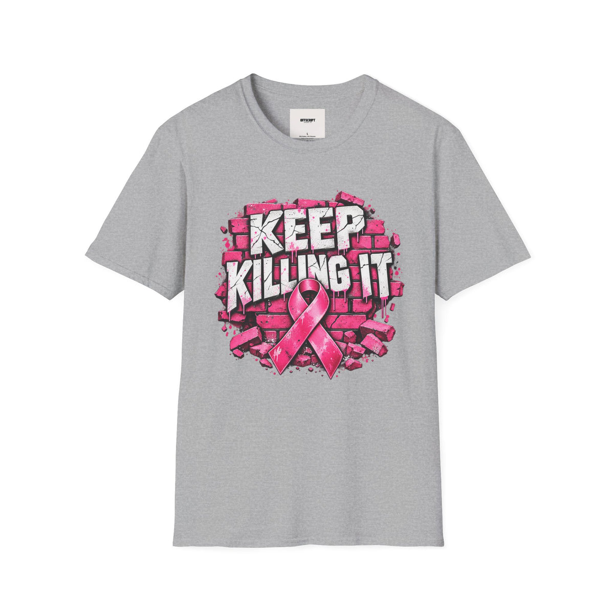 Keep Killing It pink ribbon T-Shirt | Breast Cancer Awareness, Motivational Graphic