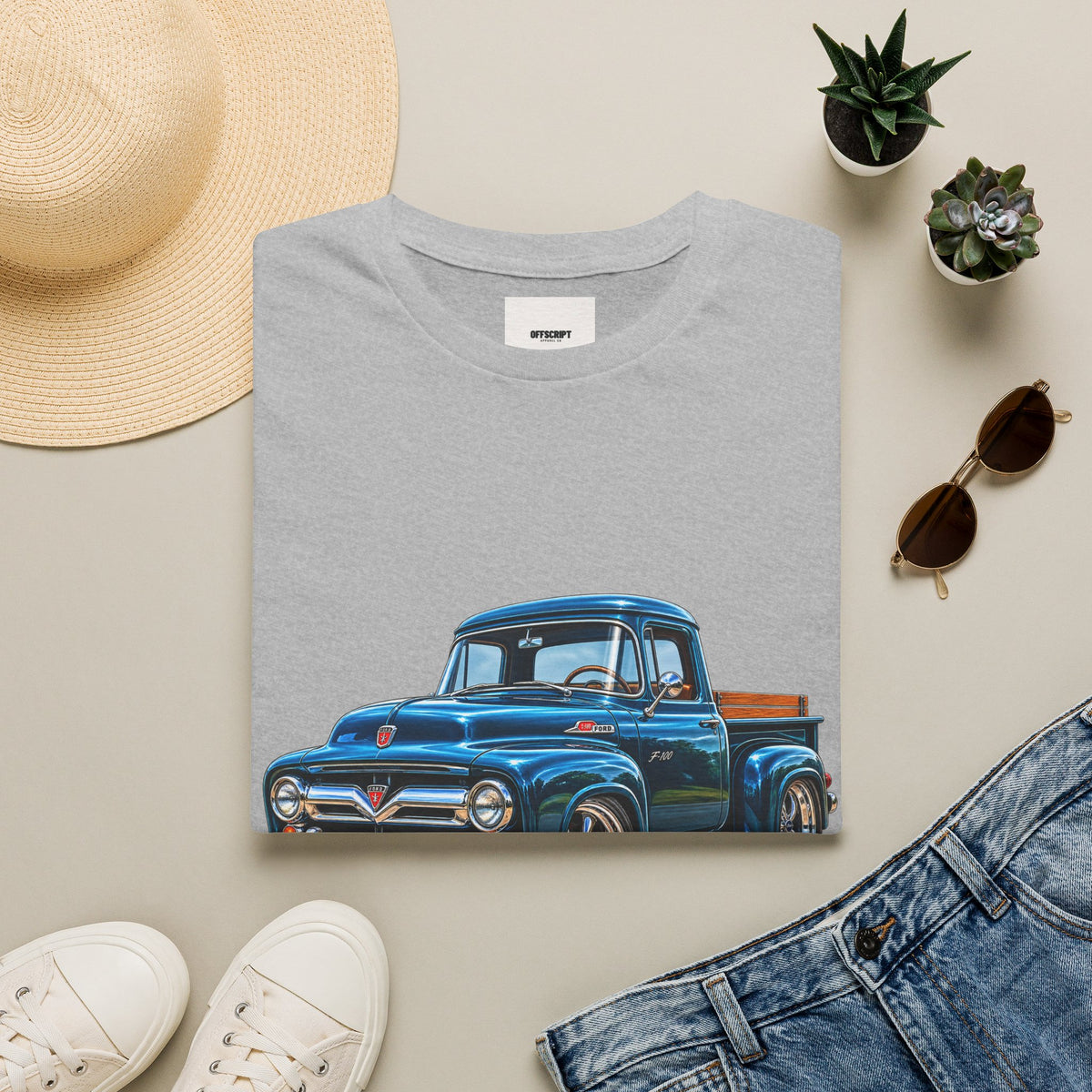 Vintage Blue Pickup T‑Shirt — Classic Retro Truck Graphic Tee