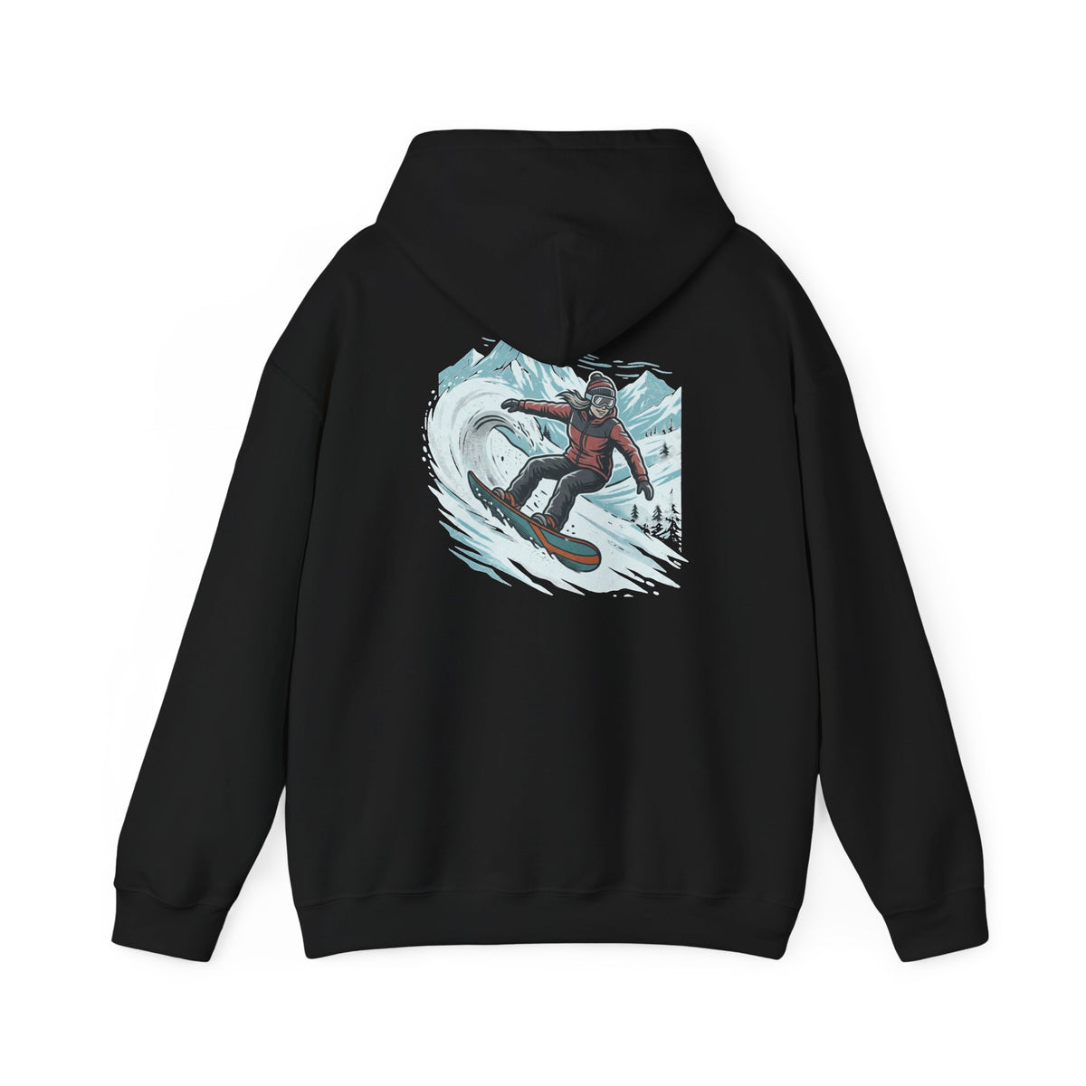 Snowboarding Hoodie – "Snowboarding Life" Graphic Pullover with Backboarder Illustration