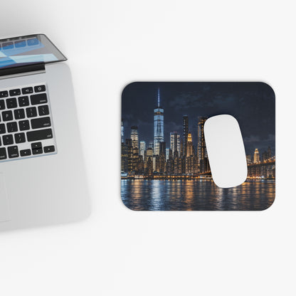 New York City Night Skyline Mouse Pad — Brooklyn Bridge Desk Mat
