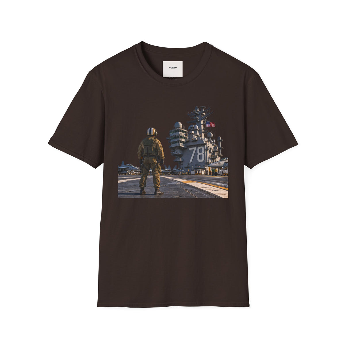 Aircraft Carrier Deck T‑Shirt – Navy Sailor & Carrier 78 Graphic