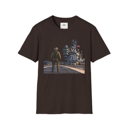 Aircraft Carrier Deck T‑Shirt – Navy Sailor & Carrier 78 Graphic