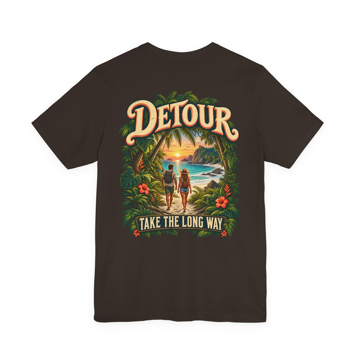 Detour Take the Long Way Tropical Adventure T-Shirt