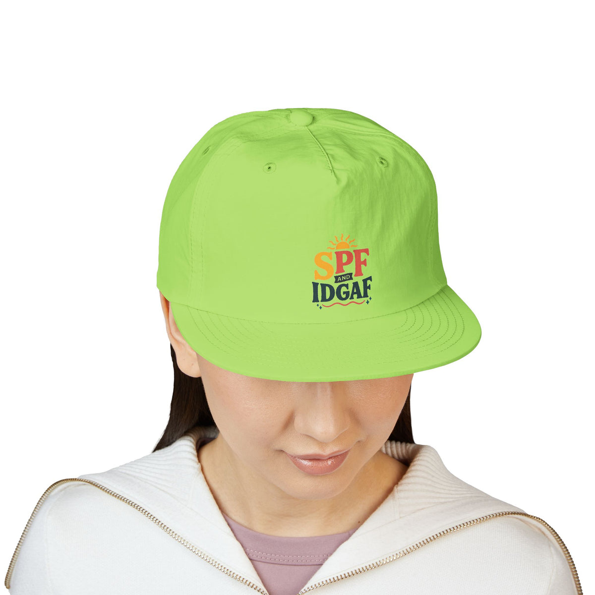 SPF IDGAF Surf Cap | Retro Sun Typography Hat