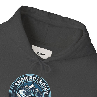 Snowboarding Hoodie – "Snowboarding Life" Graphic Pullover with Backboarder Illustration