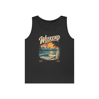 Weekend State of Mind Tank Top — Retro Beach Surf Sunset Graphic