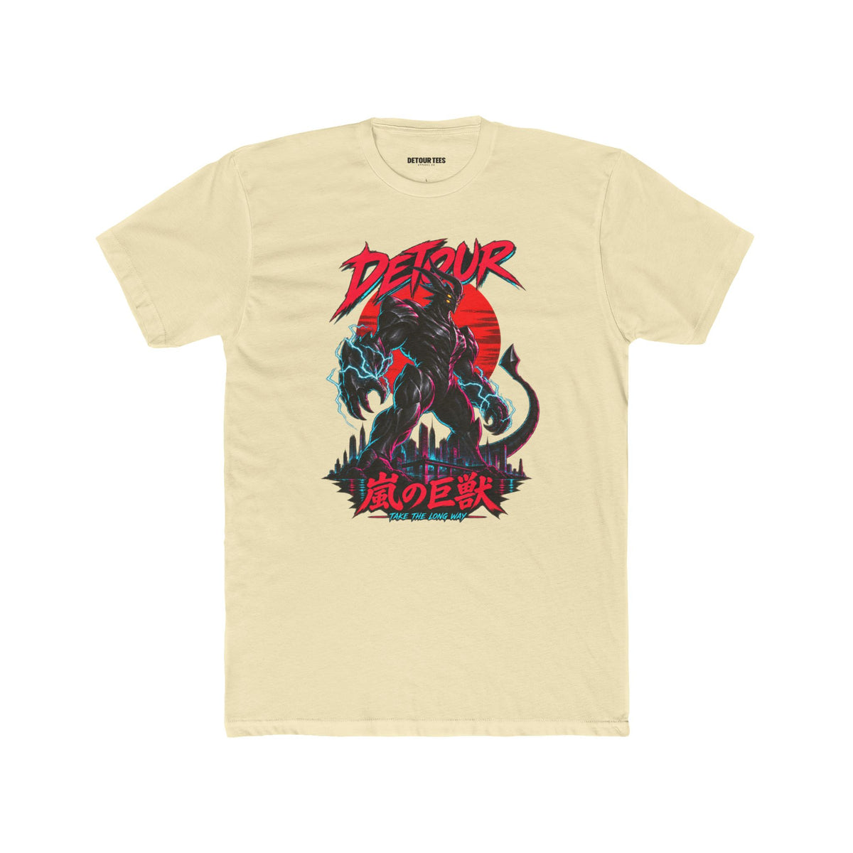 Detour Kaiju Graphic Tee — Retro Monster Shirt with Japanese Text