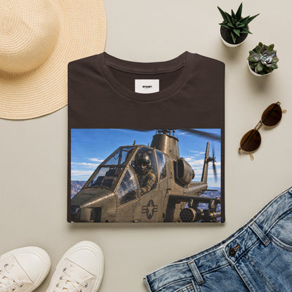 Attack Helicopter Graphic T‑Shirt – Military Aviation Photo Tee