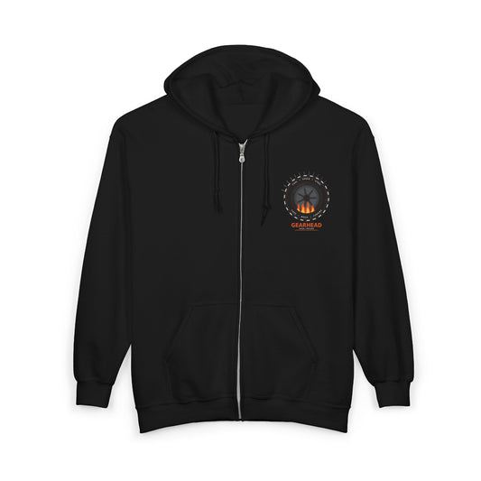 Classic Red Corvette Burnout Zip Hoodie
