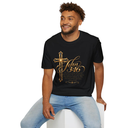 John 3:16 Cross T-Shirt — Inspirational Christian Scripture Tee