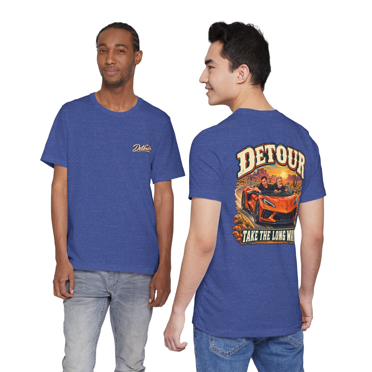 Detour Graphic Tee — 'Detour: Take the Long Way' Vintage Road Trip T‑Shirt