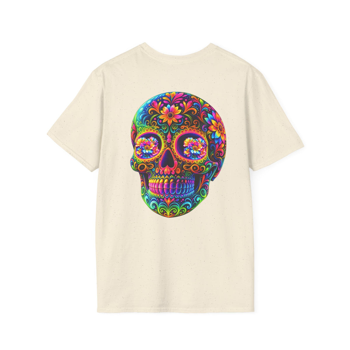 Sugar Skull T-Shirt — Colorful Day of the Dead Floral Skull Tee