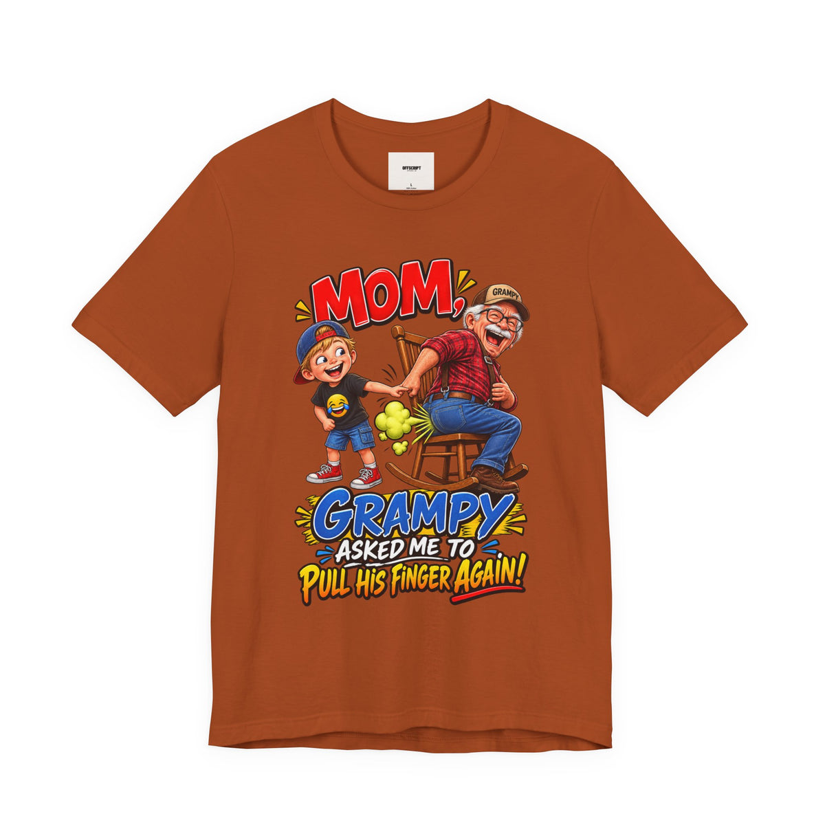 Grampy Asked Me To Pull His Finger Tee — Funny Grandpa & Kid Graphic T-Shirt