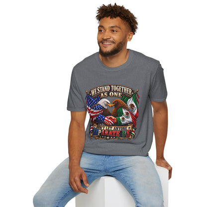 We Stand Together As One Eagle T-Shirt — USA & Mexico Unity Patriotic Tee