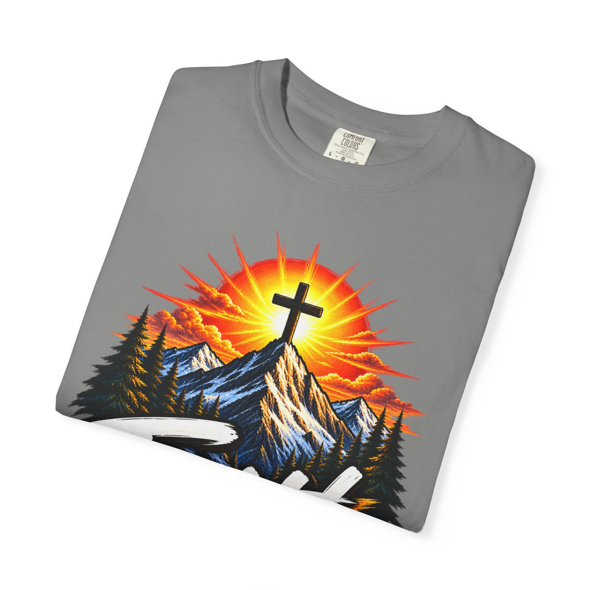 Faith Can Move Mountains T-Shirt | Christian Cross Mountain Graphic