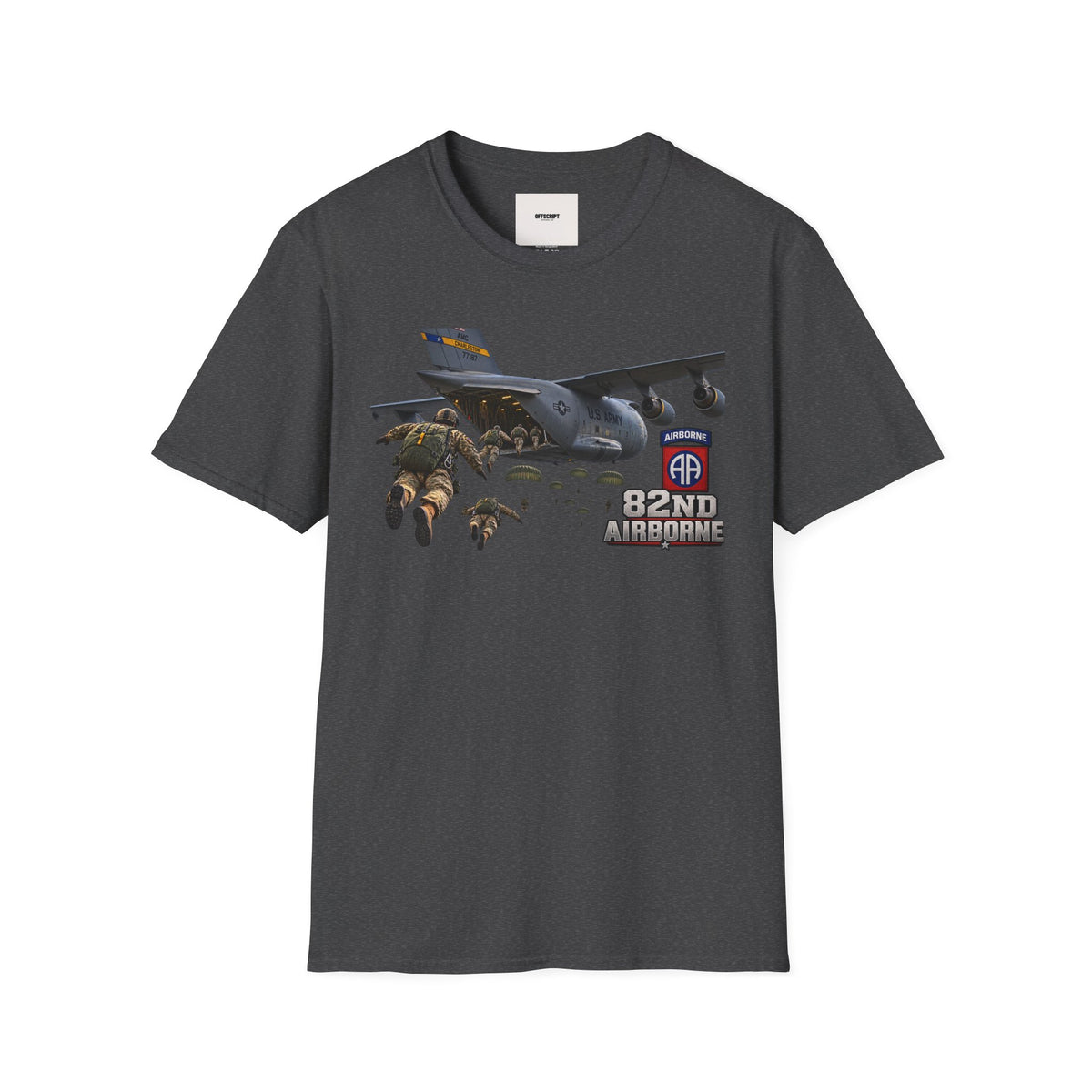 82nd Airborne Paratrooper T-Shirt — Military Jump C-17 Skydiving Design