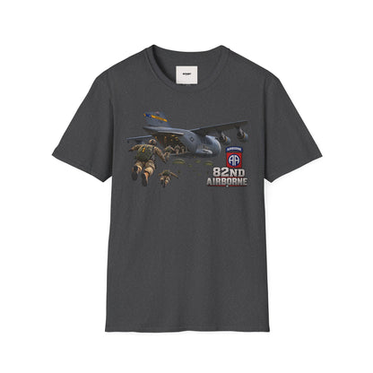82nd Airborne Paratrooper T-Shirt — Military Jump C-17 Skydiving Design
