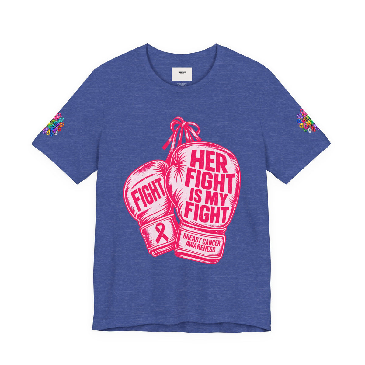 Breast Cancer Awareness Tee – “Her Fight Is My Fight” Boxing Gloves T-Shirt
