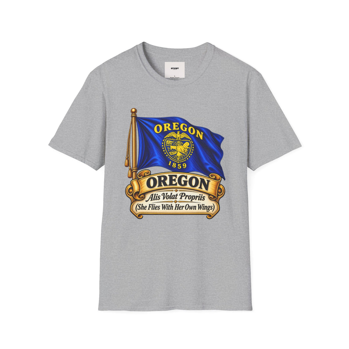 Oregon State Flag T-Shirt — 'Allis Volat Propria' Vintage Banner Tee