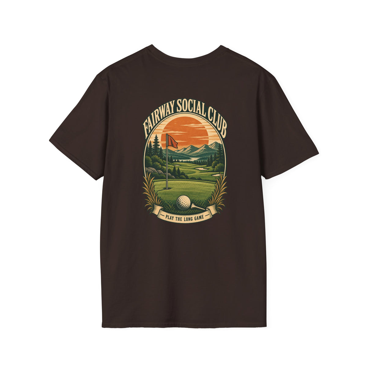 Fairway Social Club Golf T-Shirt — 'Play the Long Game' Vintage Golf Graphic