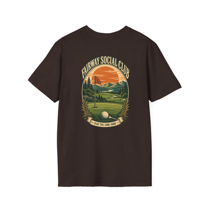 Fairway Social Club Golf T-Shirt — 'Play the Long Game' Vintage Golf Graphic