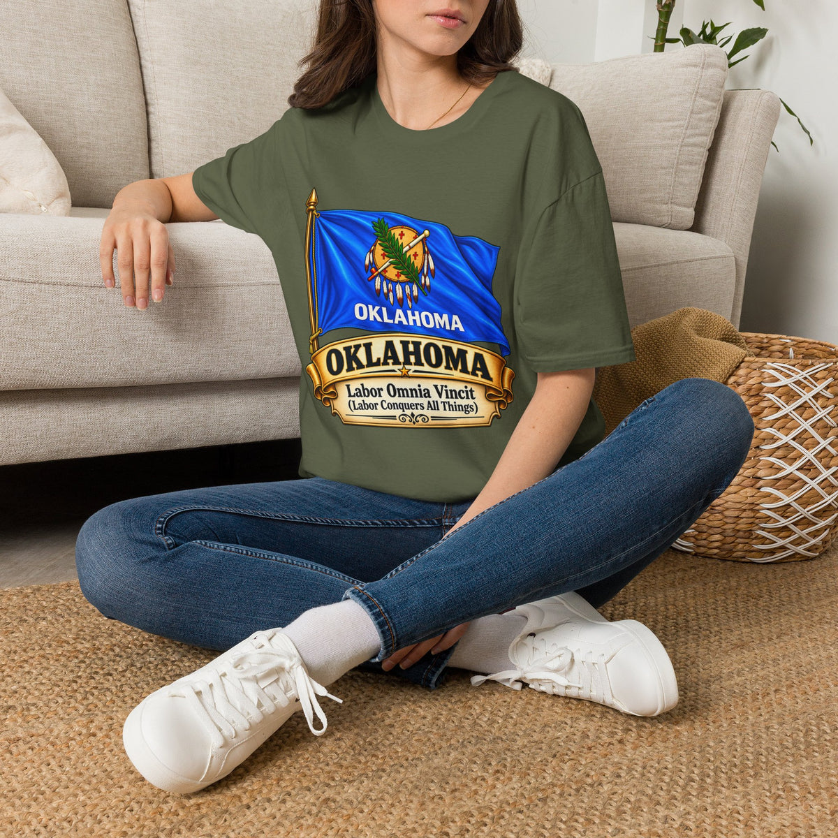 Oklahoma Flag T-Shirt — State Pride Tee with 'Oklahoma' & Seal