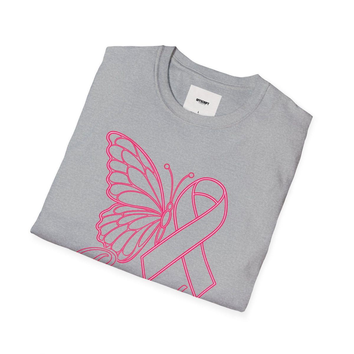 Breast Cancer Awareness Butterfly T-Shirt - Pink Ribbon Support Tee