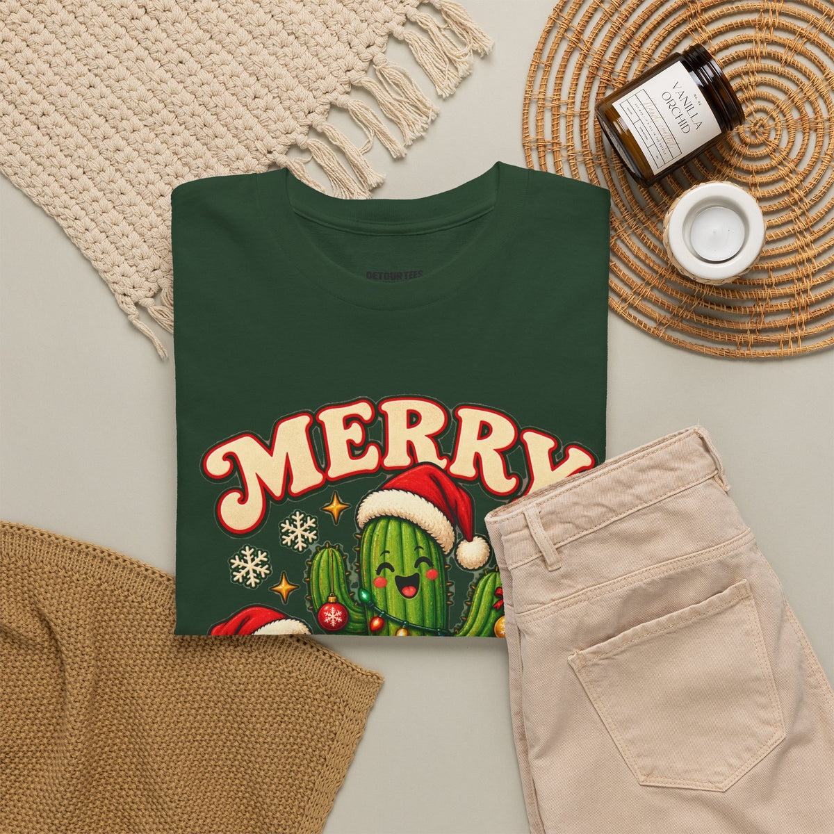 Merry Cactus Christmas Tee — Festive Holiday Cactus Shirt