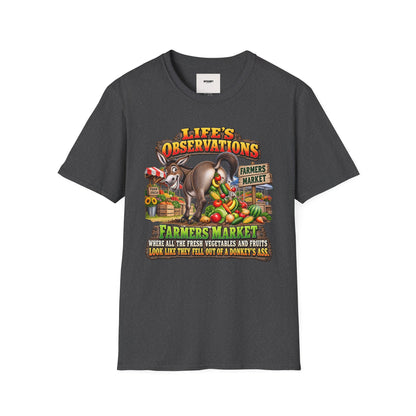 Life's Observations Farmers Market T-Shirt — Funny Donkey Produce Graphic Tee