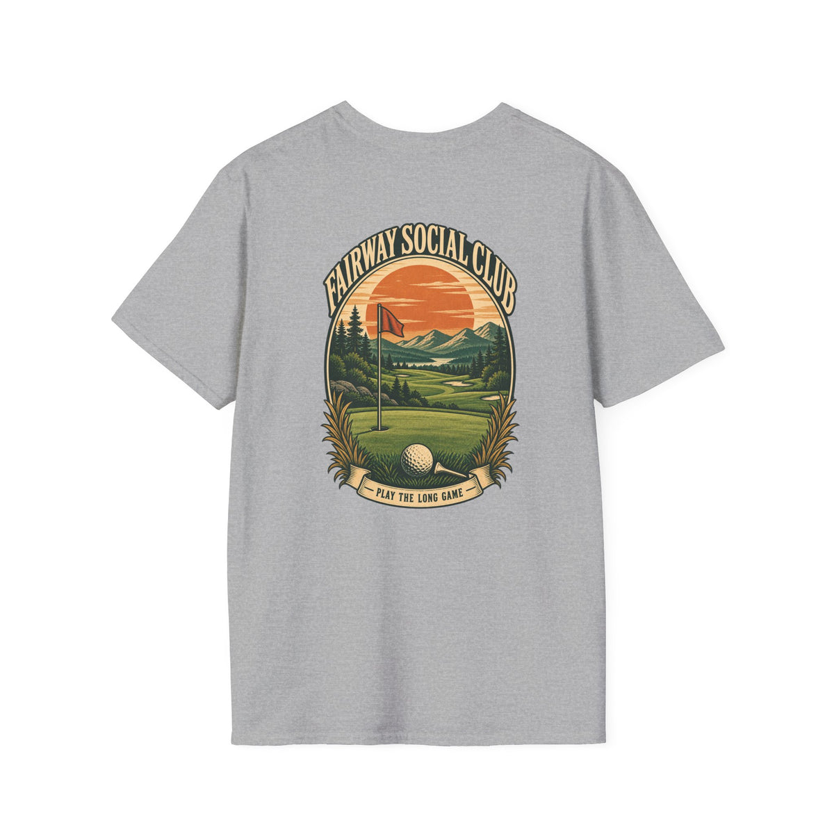 Fairway Social Club Golf T-Shirt — 'Play the Long Game' Vintage Golf Graphic