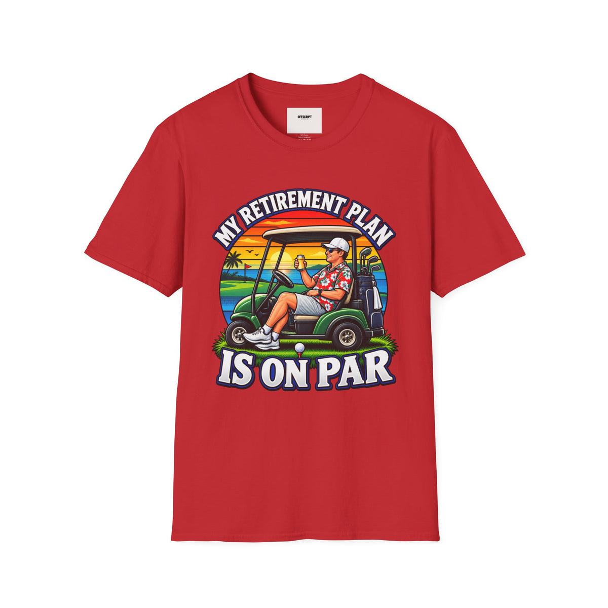 Retirement Golf T-Shirt — “My Retirement Plan Is On Par” Vintage Golf Cart Design