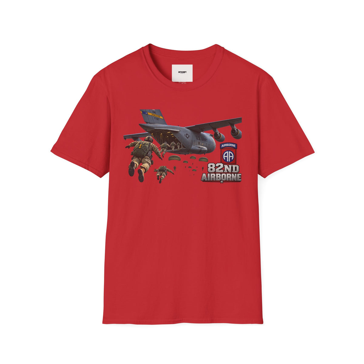 82nd Airborne Paratrooper T-Shirt — Military Jump C-17 Skydiving Design
