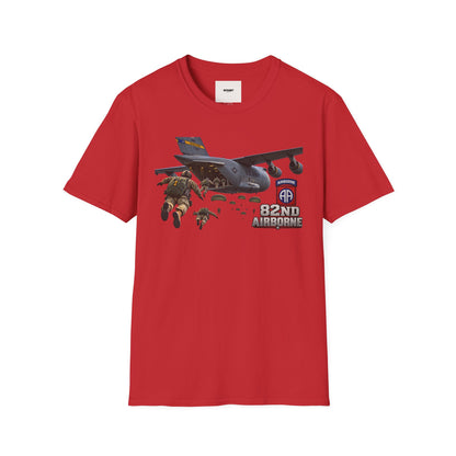 82nd Airborne Paratrooper T-Shirt — Military Jump C-17 Skydiving Design