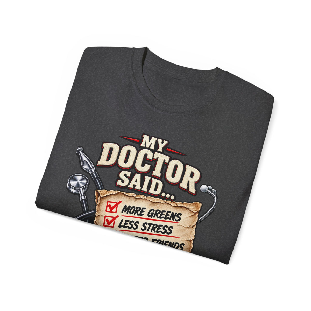 My Doctor Said… Play More Golf T‑Shirt — Funny Golf Checklist Tee