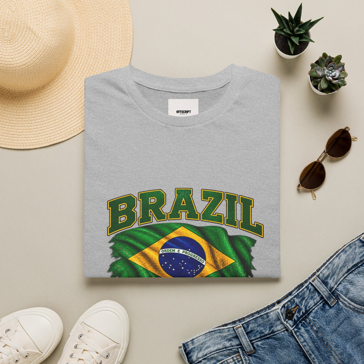 Brazil Flag T-Shirt — BRAZIL with Ordem e Progresso Graphic